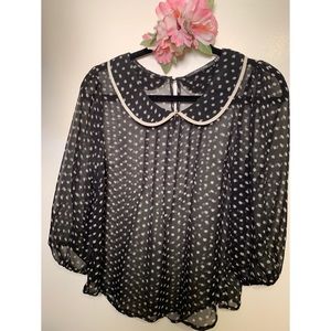 Sheer Polka Dot Blouse
